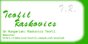 teofil raskovics business card